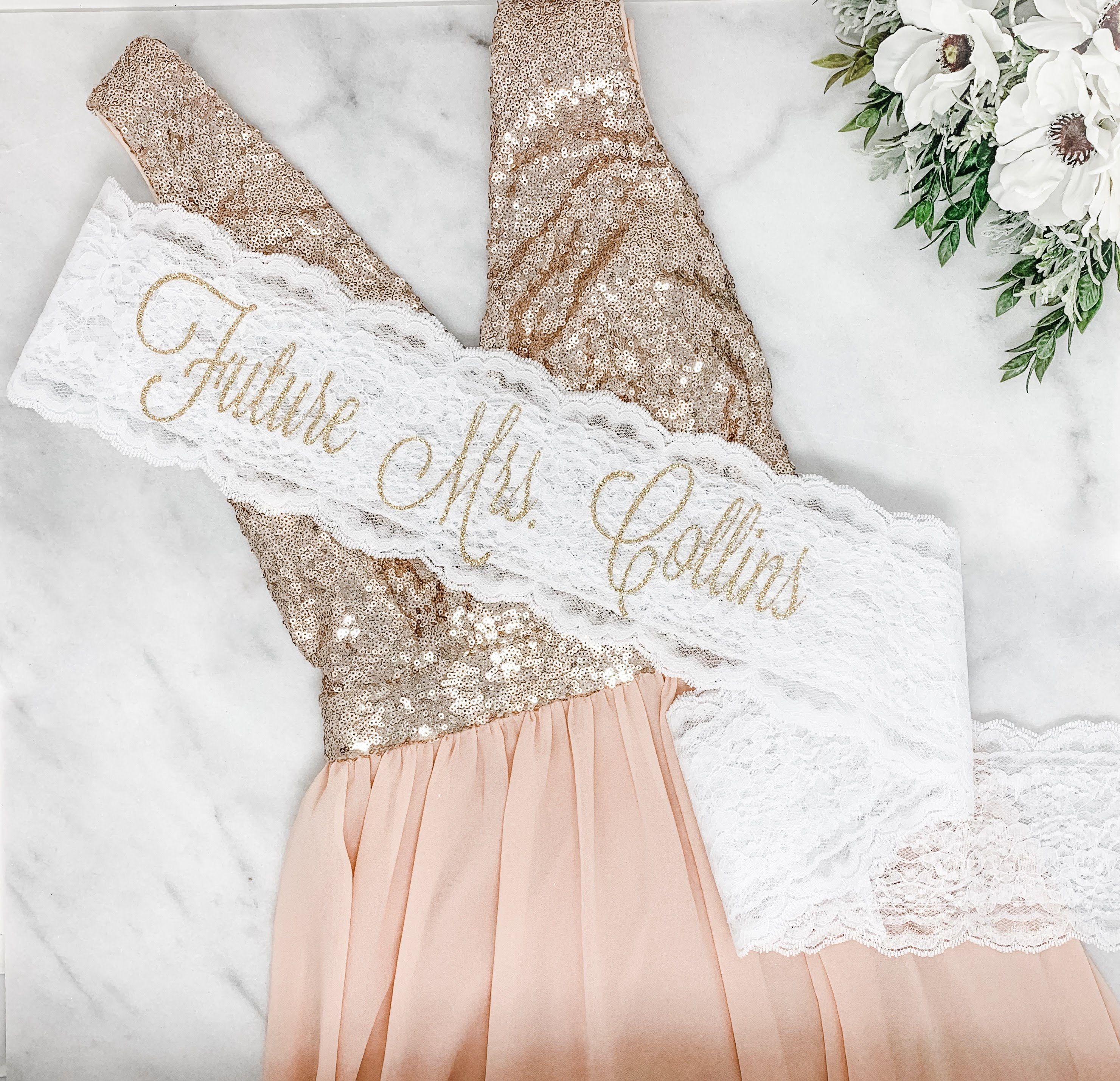 bride to be lace sash