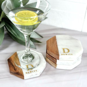 Personalized  Coasters  Wood and Marble Coasters