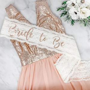 Lace Sash Bride To Be Sash Bachelorette Sash Bachelorette Party Bachelorette Party Sash Bridesmaid Sash Bride Gift image 1