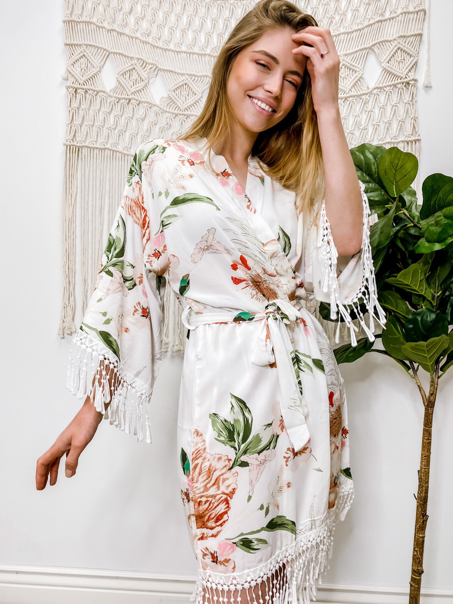 Fringe Bridesmaid Robes - Bridal Robes - Bridesmaid Gifts - Floral ...