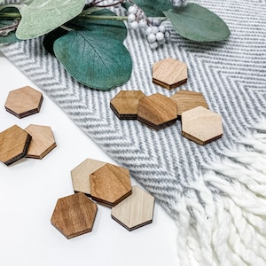 Ímãs de geladeira Ímãs hexagonais de madeira