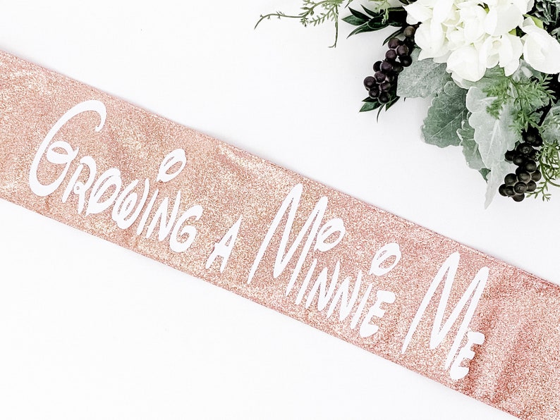 Glitter Mommy To Be Sash Rose Gold Glitter Sash Baby Shower Sash image 2