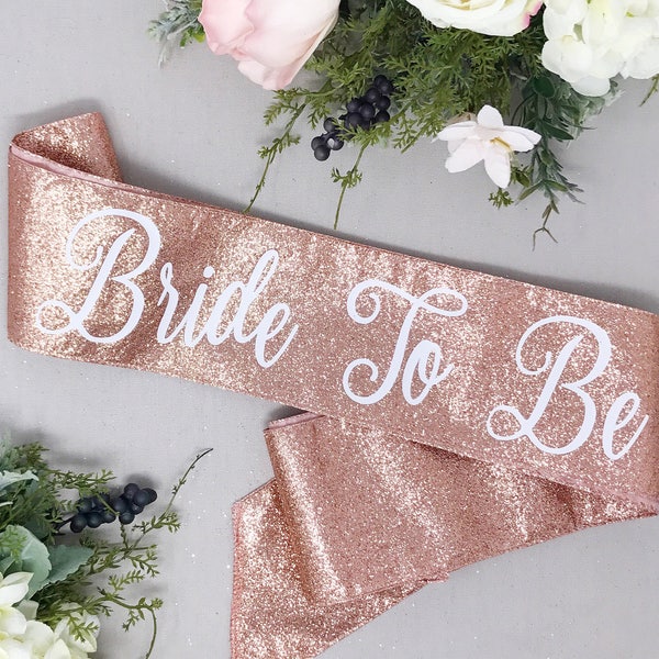 Glitter Bachelorette Sash - Bachelorette Party - Future Mme Sash - Bride Sash - Bachelorette Party Sash - Rose Gold Glitter Sash