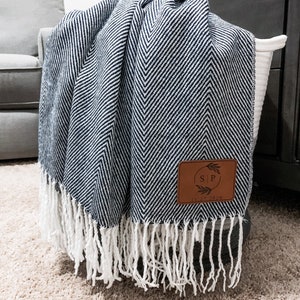 Farmhouse Monogram Throw Personalized Blanket With Name - Etsy