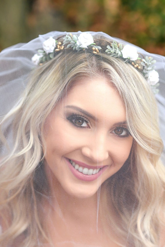 3D Bridal Flower Veil First Comunión Veil -Photoshop  Crown Accessoires Haaraccessoires Haarspelden Boho Wedding headpiece Bridal Crown Veil 