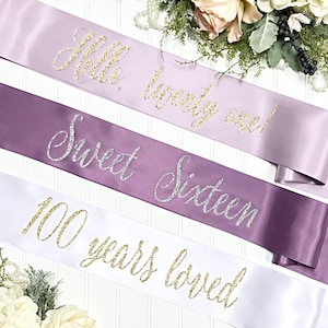 Birthday Sash, Personalized Birthday Sash for Women, Custom Name Any Age, 4 Inch Satin, 21st 30th 40th 50th, Wrinkle Free zdjęcie 6