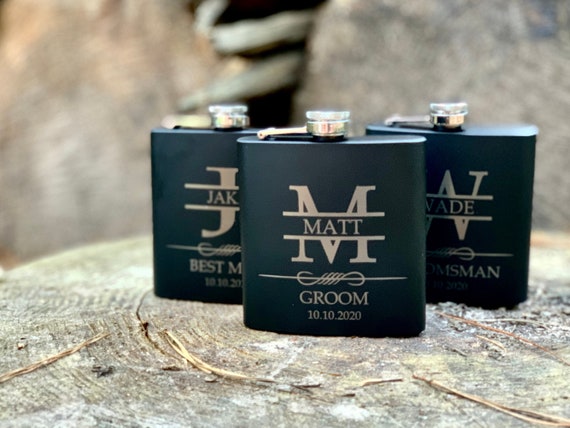 Gifts for Groomsmen Engraved Flask Personalized Silver Flask Set Groomsmen Flask Set Groomsmen Gift Personalized Flask Groomsman Gift