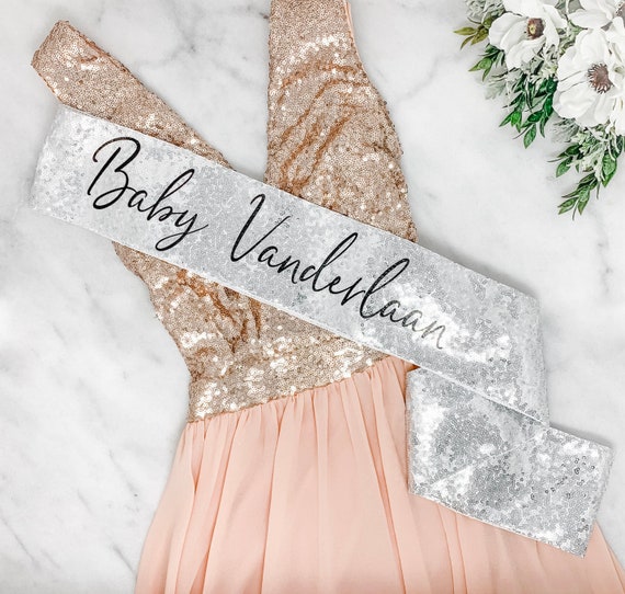 rose gold mummy to be sash