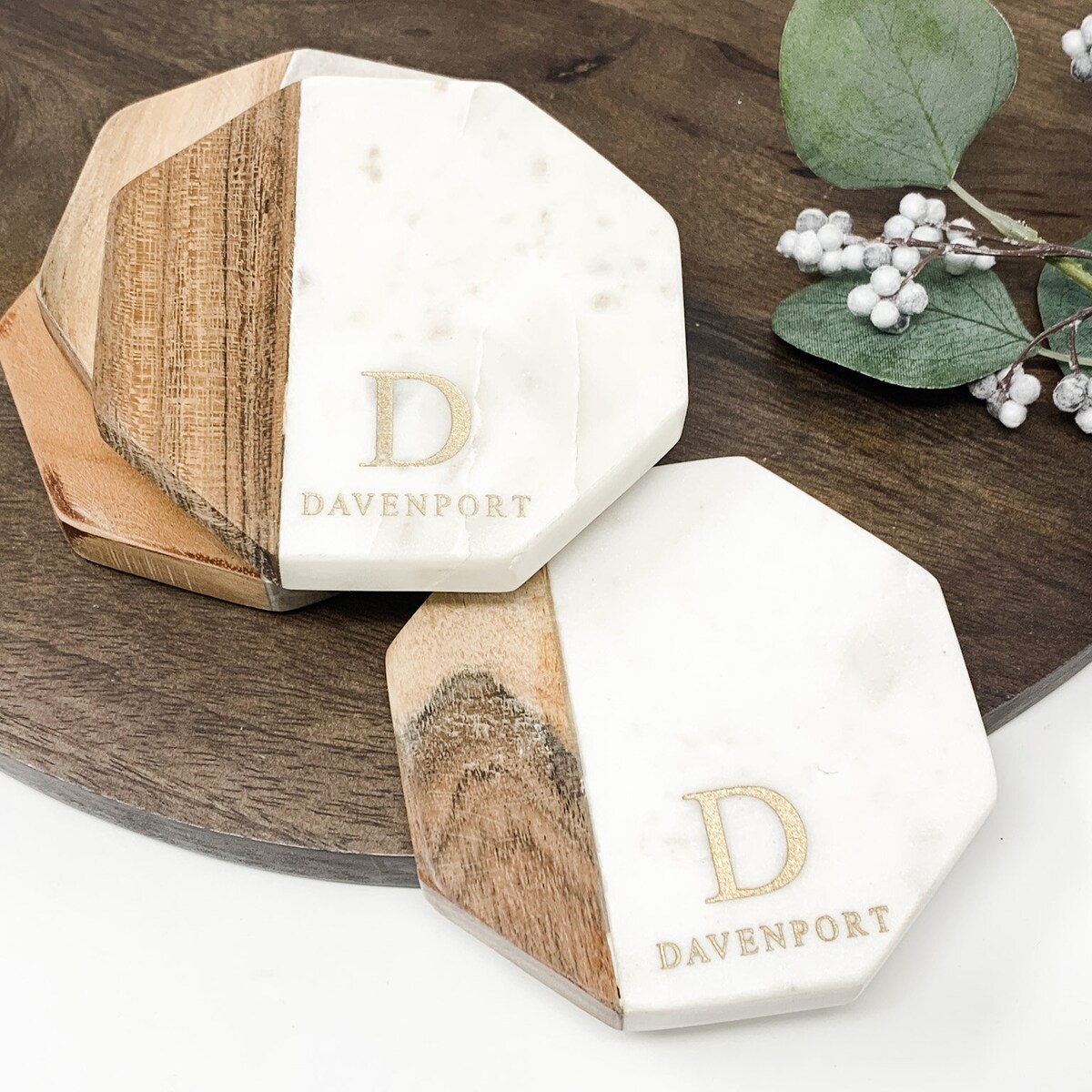 Personalized Marble Octagon Coasters - Etsy