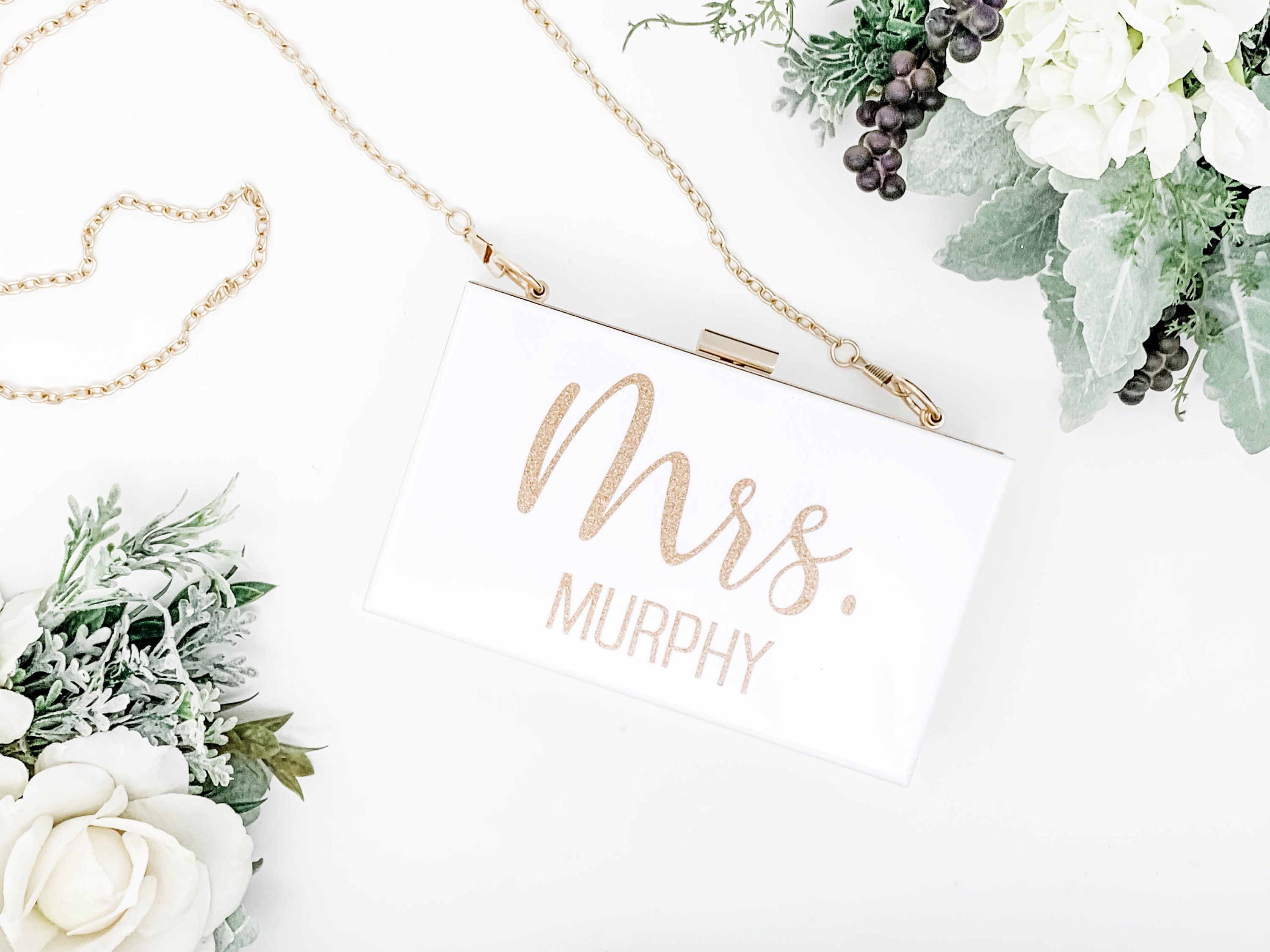 Bridal Purse - Bridesmaid Clutch - Mrs. Purse - Bride Purse for Weddi…