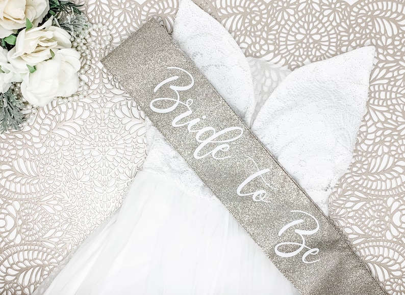 Glitter Bachelorette Sash Bachelorette Party Future Mrs. Sash Bride Sash Bachelorette Party Sash Rose Gold Glitter Sash image 3