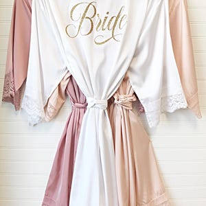 Bridesmaid Robes  Soft Silk Satin & Lace