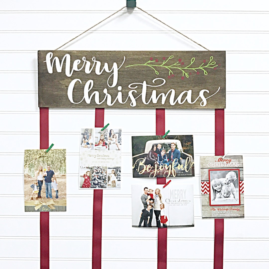 Merry Christmas Card Holder Happy Holidays Christmas Card Display ...