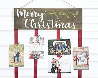 Merry Christmas Card Holder - Happy Holidays Christmas Card Display - Christmas Cards ***LIMITED QUANTITIES***