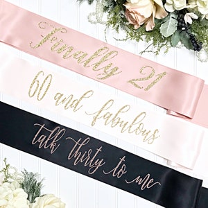 Satin Birthday Sash - 85th Birthday - 21st Birthday - Birthday decor - Birthday Girl