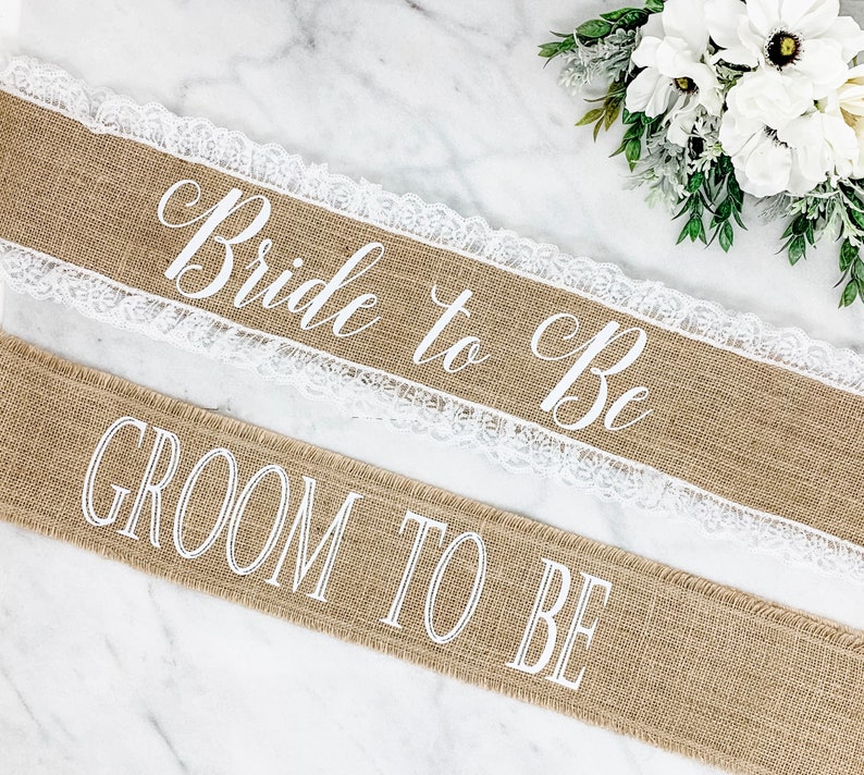 Bride Groom Sash Set Gift For Couple Bride Gift Groom Etsy
