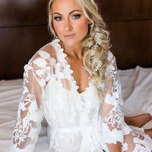 Bata de dama de honor de encaje personalizada con combinación, lencería nupcial para el día de la boda, regalo