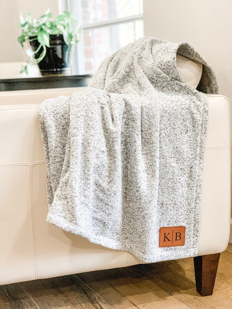 Sweater Fleece Personalized Blanket - Monogrammed Throw - Blanket with Name - Cotton Anniversary - Corporate Gift - Personalized Gift