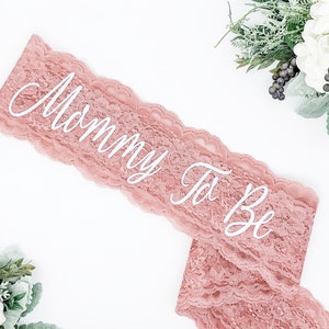 Lace Mommy To Be Sash - Lace Baby Shower Sash - Baby Shower Ideas