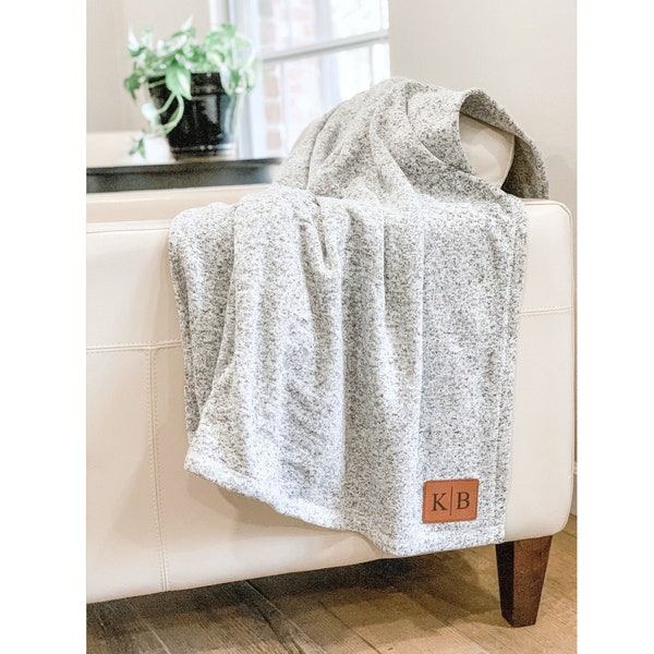 Sweater Fleece Personalized Blanket - Monogrammed Throw - Blanket with Name - Cotton Anniversary - Corporate Gift - Personalized Gift