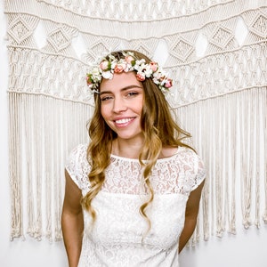 Wedding Gift Flower Crown Boho Halo Gift for Her Rustic Tiara Birthday Gift Bridesmaid Woodland Fairycore Hair Accessories Wreath