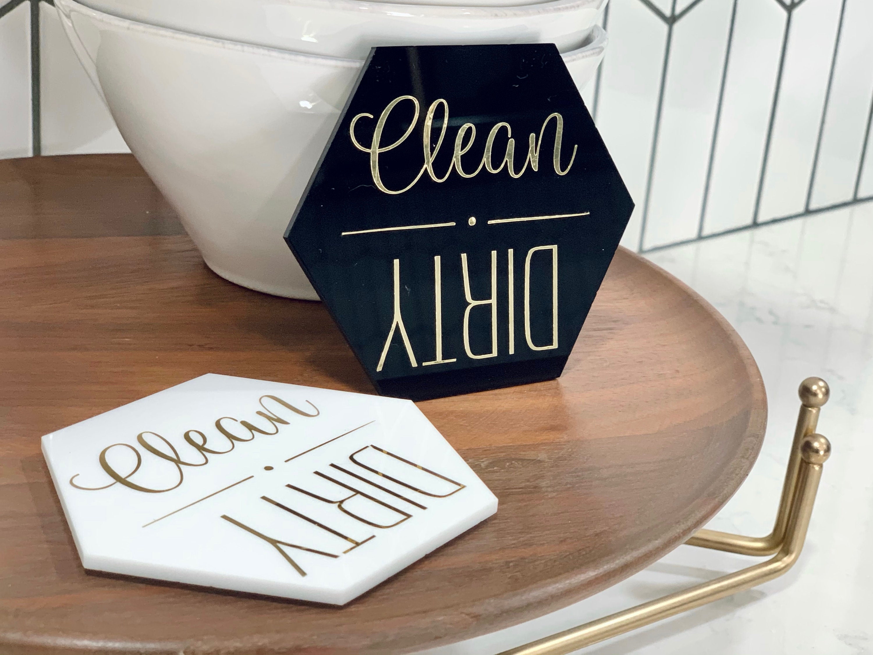 Reversible Double Sided Clean Dirty Dishwasher Magnet Flip Sign Super  Strong Durable, Waterproof Reversible Dishwasher Magnet Minimalist 
