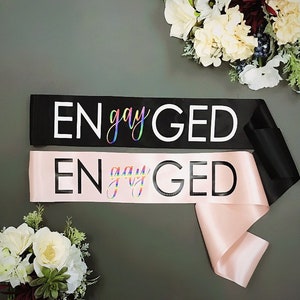 Satin Schärpe für Schwule - Junggesellenabschied - LGBT - Pride - Same Sex Ehe - Regenbogen Schärpe - Lesbische Hochzeit - Gay Hochzeit - LGBTQ