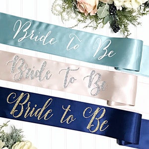 Bride to Be Sash Personalized Gifts Wedding Accessories Bachelorette Party Gift for Her Bridesmaid Proposal Pink Bridal Shower Decor