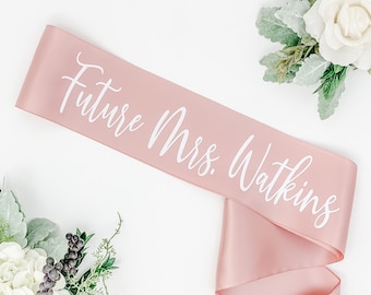 Satin Future Mrs. Sash - Bachelorette Sash - Bachelorette Party - Bridal Shower Sash - Bride Gift - Bachelorette Party Accessories