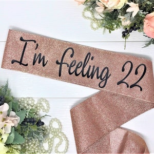 Glitter Birthday Sash 21st Birthday Sash 30th Rose Gold Glitter Sash It's My 21st Birthday image 8