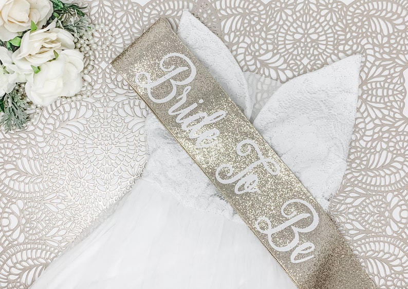 Glitter Bachelorette Sash Bachelorette Party Future Mrs. Sash Bride Sash Bachelorette Party Sash Rose Gold Glitter Sash image 8