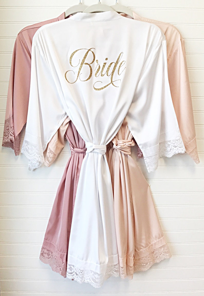 Bride Robe Bridesmaid Robes Bridal Robe Silk Satin & Etsy
