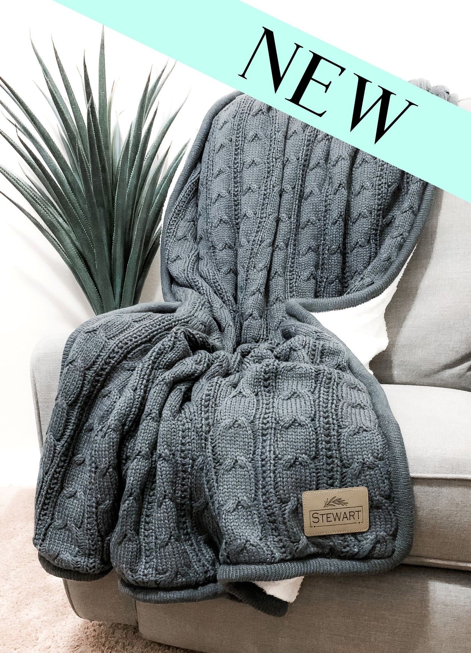 HEAVYWEIGHT Cable Knit Monogram Blanket Plush Monogrammed Etsy