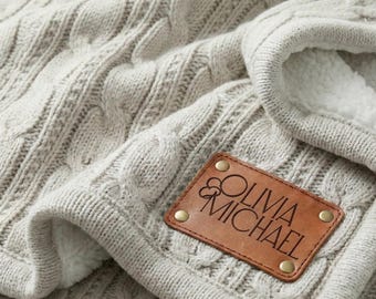 Personalized Anniversary Gift for Him, Anniversary Gift for Her, Cable Knit Blanket, Gift for Husband or Wife, First & 10 Year Anniversary