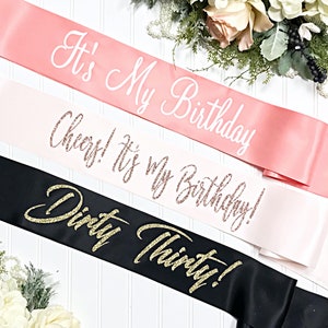 Satin Birthday Sash 85th Birthday 21st Birthday Birthday decor Birthday Girl image 3