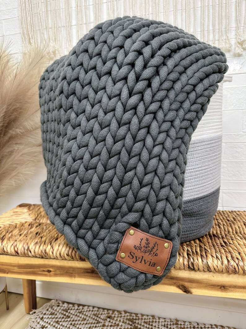 Customizable Knit Blanket With Monogram, Soft & Cozy Personalized Throw