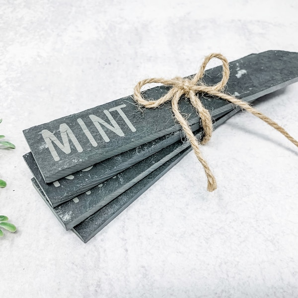 ENGRAVED Slate Herb Markers - Vegetable Markers - Garden Markers - Plant Labels - Plant Tags - Garden Labels - Plant Names
