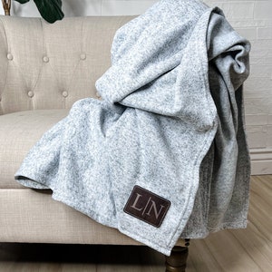 Sweater Fleece Personalized Blanket - Monogrammed Throw - Blanket with Name - Cotton Anniversary - Corporate Gift - Personalized Gift