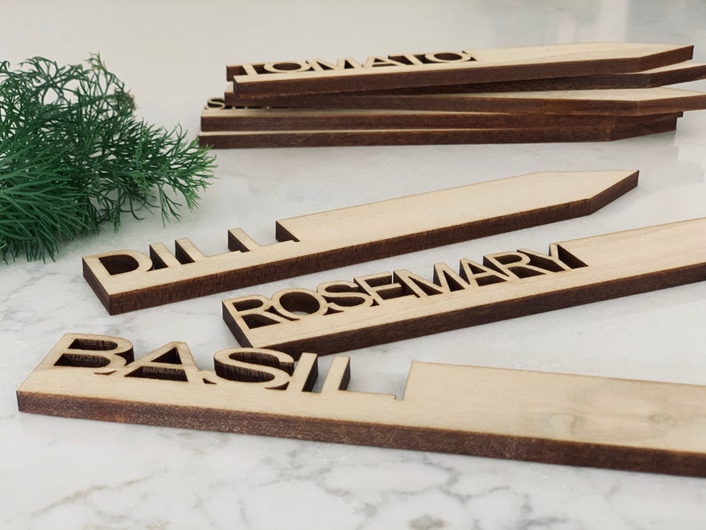 Garden Markers SOLID WOOD Plant Labels Plant Tags Garden Etsy