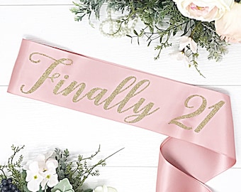 Banda de satén personalizada para tu 21.º cumpleaños: nombre personalizado, regalo de recuerdo