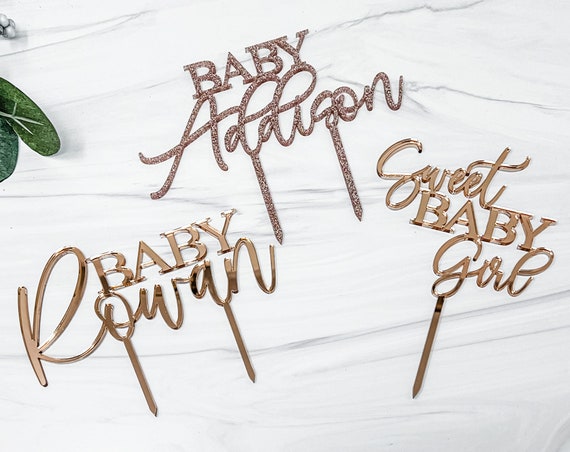 105. Personalised Baby Shower Cake Topper Choose Your Name & 