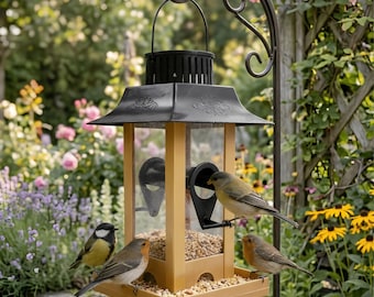 Mangiatoia per uccelli sospesa, mangiatoia per semi per uccelli selvatici da esterno, decorazione da giardino resistente alla pioggia, stazione di alimentazione per uccelli da patio, regalo per la fauna selvatica del giardino