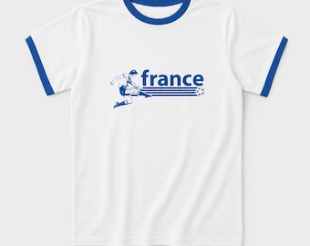 France Football T-Shirt | Retro French Soccer Fan Tee | Vintage France Football Supporter Gift