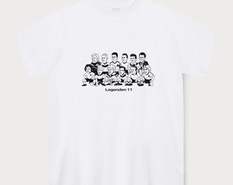 T-shirt med tyska fotbollslegender | Retro-tröja för fans | Vintage fotbollsgåva
