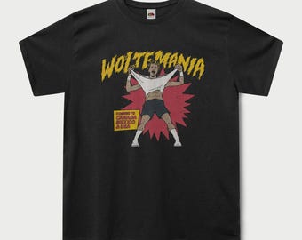 Germany Woltemania Football T-Shirt | Funny Retro German Soccer Fan Tee Black | Wrestling Parody Supporter Gift