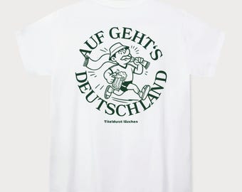 Germany Football T-Shirt | Retro German Soccer Fan Tee Auf Gehts | Funny Germany Football Cheer Gift