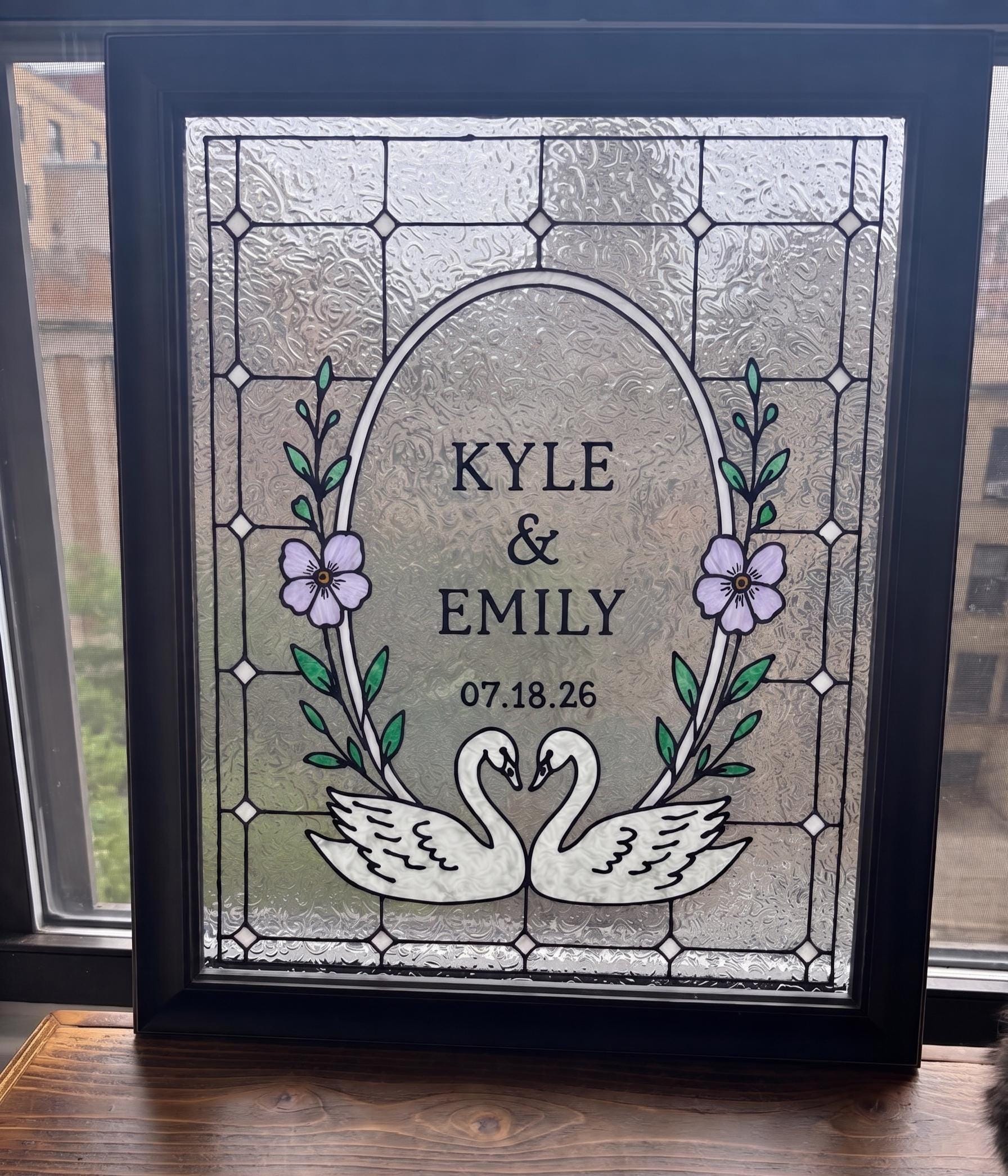 1' X 4' Stained Glass Panel - Etsy