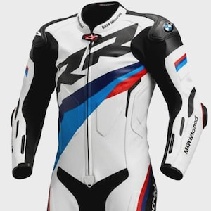 Motorbike BMW Men's One Piece Racing Leather Suit| Fully protected | cowhide leather