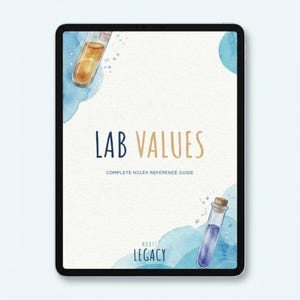 Nursing Lab Values Study Guide | NCLEX Prep PDF | Printable Cheat Sheet (Digital Download)