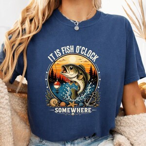 It Is Fish O'clock Somewhere PNG: Funny Fishing Quote, Angler Humor png, Lake Life Fisherman Graphic (Digital Download)